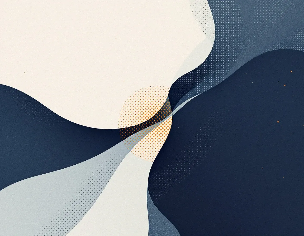 Abstract illustration: a paper stream splits into three differently patterned dot streams.